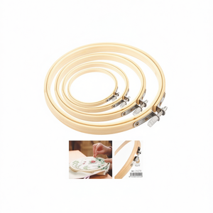 ILAN Bamboo <b>Embroidery</b> <b>Frame</b> 18Cm Set 6Pcs For Cross Stitch Crafting - Product Image 1