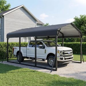 <span class=keywords><strong>Abri</strong></span> <span class=keywords><strong>de</strong></span> voiture métallique 10x15 pieds, <span class=keywords><strong>abri</strong></span> <span class=keywords><strong>de</strong></span> voiture robuste avec toit en métal ondulé, <span class=keywords><strong>abri</strong></span> <span class=keywords><strong>de</strong></span> voiture extérieur en métal galvanisé - Product Image 1