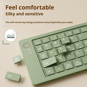 Eweadn B023 67 Key Xách Tay Có Thể Gập Lại Cho <span class=keywords><strong>Bluetooth</strong></span> Bàn Phím Không Dây Sạc USB Giao Diện Cho Văn Phòng Máy Tính Bảng Máy Tính Xách Tay Hoặc Điện Thoại - Product Image 3