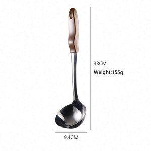 Hot Selling Stainless Steel Wooden Pattern Handle <b>Serving</b> <b>Spoon</b> Spatula Kitchen Utensil Set Kitchen Tool Set Cooking Utensil Set - Product Image 6