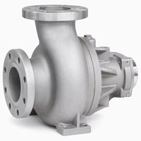 Boîtier de pompe en aluminium moulé OEM avec forme de volute et ports à bride, finition sablée pour assemblage de pompe centrifuge