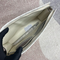 Tas dompet 100% kulit buaya, tas clutch pria warna putih Himalaya, ramah lingkungan dan serbaguna