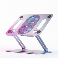 Support pour ordinateur portable en aluminium robuste OEM avec ventilateur de refroidissement, réglable en hauteur, support portable pour ordinateur, pour la maison et le bureau