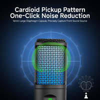 Microphone de bureau USB Yarmee à latence nulle avec réduction de bruit intégrée, micro cardioïde pour studio, podcast et enregistrement vocal
