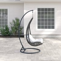 Ensemble de chaises suspendues en rotin avec cadre en métal pour l'extérieur, chaise suspendue en forme d'œuf pour le jardin, avec support
