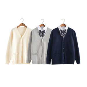 Vscoo Hoge Kwaliteit Effen Kleur Lange Mouw Uniform <span class=keywords><strong>School</strong></span> V Hals Gebreide Vest Trui - Product Image 4
