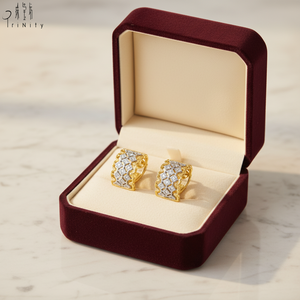 Pendientes Huggie de Diamantes Naturales con Pavé Milgrain Vintage, Oro Blanco y Amarillo Sólido de 18K, Joyería de Lujo de Nueva Tendencia - Product Image 4