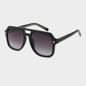 Gafas de Sol de doble haz Retro moda cuadrado cóncavo forma gradiente lente de alto grado Anti-UV PC + CP Material del marco - Product Image 1