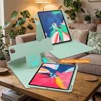 Étui Folio Magnétique Détachable en PU et Acrylique pour Tablette iPad 7/8/9 Gen Air3 Pro 10.5 Kindle 25x20