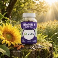 Gummies de Vitamine E OEM – Antioxydant Naturel pour la Santé de la Peau, Soutien Immunitaire, Force des Cheveux et des Ongles, Défense Anti-Âge – Complément Bien-être pour Adultes