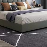 Lit rembourré de luxe en acier inoxydable, tissu velours moderne, cuir, lit double, lit king-size, cadre de lit
