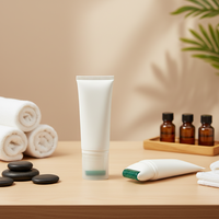 Tube de crème lotion 120 ml, emballage en tube ovale en plastique, crème pour le cou, soin de la peau, impression personnalisée, tête de massage à rouleaux