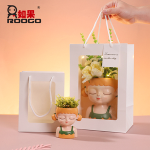 Maceta de Resina con Forma de Chica y Fruta, con Orificio de Drenaje, Hecha a Mano, para Plantas Suculentas, Decoración para Hogar y Jardín - Product Image 3