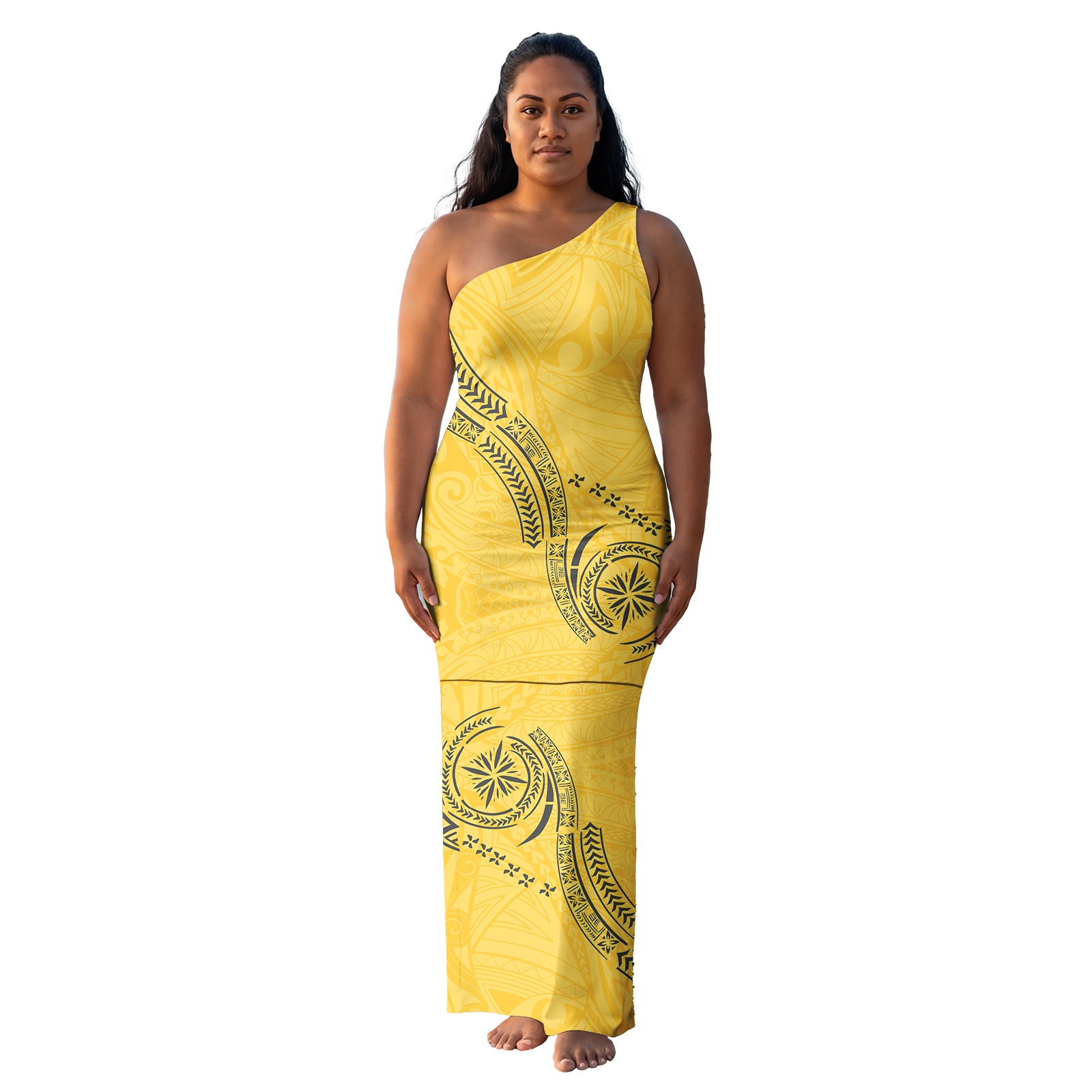 green emerald velvet dress Lady Black Tie - August Tropical Maxi Dress