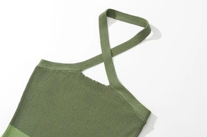 Vestido Maxi Casual de Mujer con Cuello Halter, Silueta Lápiz, Cintura Natural, Tejido de Modal Sólido, Estilo Sencillo para Verano - Product Image 6
