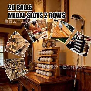 Estante de almacenamiento de béisbol de madera transfronterizo, estante de almacenamiento de medallas de varias capas, estante de exhibición de pelotas de ping-pong, estante para medallas y recuerdos - Product Image 3