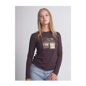 Jersey informal cálido para mujer, suéter de manga larga, venta al por mayor, jersey de Color chocolate oscuro, fabricante de ropa de tela tejida - Product Image 1