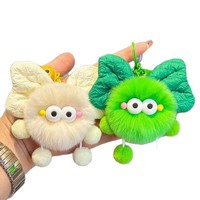 Porte-clés pendentif poupée elfe en peluche avec nœud et pompon, mignon, breloque pour sac à dos, cadeau, ornement, sans impression, style Instagram