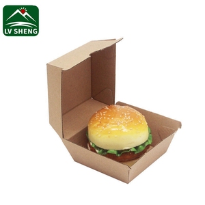 使い捨てクラムシェルテイクアウェイ紙容器生分解性食品包装バーガーハンバーガーボックス - Product Image 3