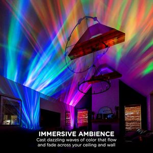 Projecteur LED intelligent RGB avec télécommande, effet ciel étoilé, vagues océaniques, lampe KTV USB, lumières de Noël, rotation automatique, pour la maison, la chambre, en métal - Product Image 4