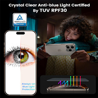 Kit de protection d'écran en verre trempé HD transparent de qualité supérieure pour iPhone 13 14 15 Pro Max, installation facile, anti-casse, design compatible avec les coques