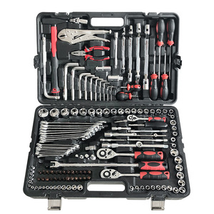 132 Pc Engine Repair <b>Tool</b> <b>Set</b> Ratchet Wrench Pliers Screwdriver Bits Extension Bar <b>Mechanic</b> Kit Standard Car Fitment Hard Case - Product Image 2