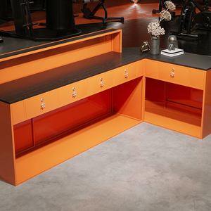 Comptoir de réception de style industriel Longstar, comptoir de réception industriel sur mesure, comptoir de caisse en fer soudé de haute qualité pour bar - Product Image 4