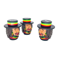 Nueva llegada creativa 76mm Metal Rasta Jamaica especias tabaco hierba molinillo accesorios para fumar