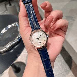 Reloj mecánico Longinesing exquisito y elegante con esfera de nácar blanco, manecillas plateadas de acero inoxidable y marcadores de horas. - Product Image 4