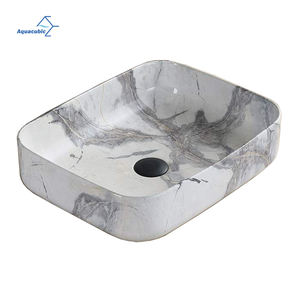 Comptoir mince vanité haut de gamme conception salle de bain lavage à la main vente chaude transfert d'eau impression bassin d'art en céramique pour hôtel - Product Image 6