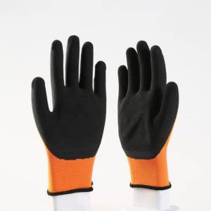 ถุงมือนิรภัยป้องกันลื่น13เกจ์วัดโฟมยางเคลือบยางถุงมือป้องกันความปลอดภัยทำงาน - Product Image 1