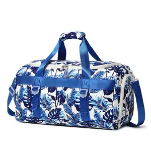 国际标准化组织BSCI工厂定制标志聚酯夜周末手提包行李袋便携式防水健身房运动行李袋女性行李袋