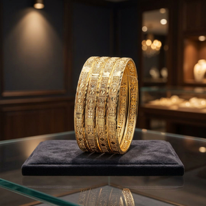 Forming Dye Gold Bangles Set, Traditional Bangle, Luxury Bangle, Fashion <b>Bracelet</b> Bangle, Brass Bangles Dye Gold Filled Jewelry. - Product Image 2