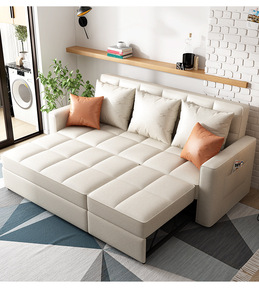 Kéo ra 3 chỗ ngồi không thấm nước công nghệ vải sofa cama ngồi có thể ngả phòng khách đồ nội thất lười biếng <span class=keywords><strong>futon</strong></span> gấp chuyển đổi sofaed - Product Image 2