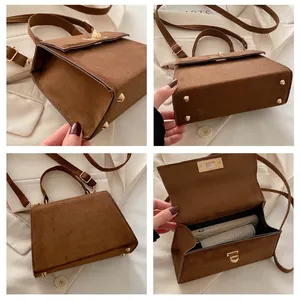 Sacs à main de luxe en cuir PU pour femmes, collection printemps 2025, nouveaux sacs à bandoulière carrés tendance pour dames, portables - Product Image 4