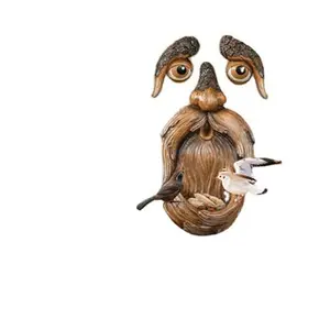 Fengzhi Factory Creative tree Face Tree monster bird feeder to feed birds face decorative tree resin crafts pendant