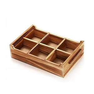 Bán Buôn Rắn Gỗ Hộp Hiển Thị Với Ngăn Trang Trí 6 Khe Cắm Bằng Gỗ Hộp Lưu Trữ Cho Trà Cà Phê Trái Cây Khô - Product Image 1