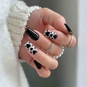 <span class=keywords><strong>Uñas</strong></span> postizas acrílicas de la mejor calidad al por mayor, <span class=keywords><strong>uñas</strong></span> de ataúd con purpurina blanca y rosa degradada, para salón de belleza - Product Image 5
