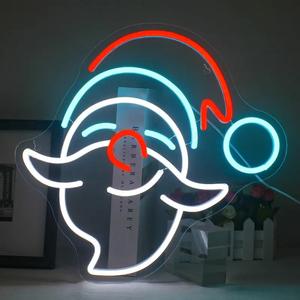 Luce Notturna LED Natalizia RGBW Insegna al <span class=keywords><strong>Neon</strong></span> Decorazione Natalizia per Camera dei Bambini Bar Pub Club <span class=keywords><strong>Lampada</strong></span> Rossa Blu - Product Image 6
