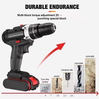 Tournevis électrique sans fil, perceuse, ensemble d'outils, moteur sans balais, mandrin en acier sans clé, vitesse variable, batterie Li-ion, multifonction
