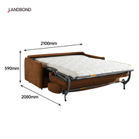 Luxuriöses Konvertierbares 3-Sitzer Freizeit-Schlafsofa für Wohnzimmer, Faltbares Bettsofa mit Schaumstoffmatratze