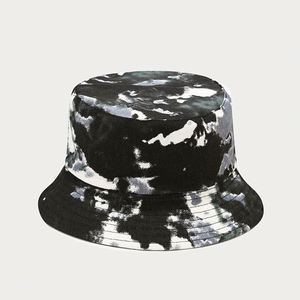 Wholesale Fashion New Trend Tie Dye Sun <b>Hat</b> Two Side Reversible Wear Design Cotton Lady Girl Autumn Outdoor Causal Bucket <b>Hat</b> - Product Image 3