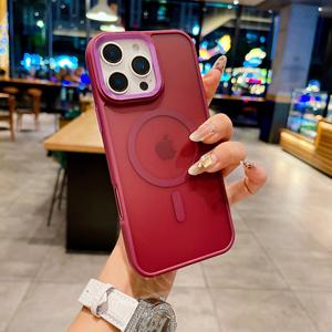 Hard Pc Magnetic New Skin Feel Diamond Pattern Lens Frame Matte Funda para teléfono móvil para Iphone 16 Pro Max 15 17 air - Product Image 4