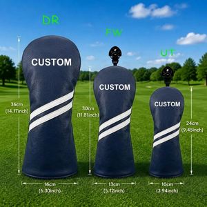 Housse de protection en cuir PU durable imprimée par transfert thermique personnalisée pour clubs de golf (driver et bois) – Protection toutes saisons – Vente en gros - Product Image 4