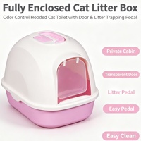 Bac à litière pour chat à capot coulissant, anti-éclaboussures, avec pédale, anti-odeur, en PP robuste, pour intérieur