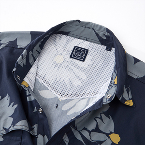 Chemise hawaïenne décontractée haut de gamme pour homme, 100 % coton, tissu popeline imprimé numériquement, manches courtes, col rabattu - Product Image 5