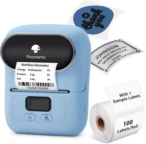Phomemo M110 – Machine d'autocollants thermiques à dents bleues portables, imprimante de codes à barres pour Android et IOS, impression adhésive carrée