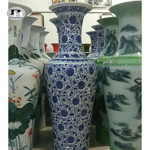 Jingdezhen Blauwe <span class=keywords><strong>En</strong></span> <span class=keywords><strong>Witte</strong></span> Keramische <span class=keywords><strong>Vaas</strong></span> <span class=keywords><strong>Grote</strong></span> Binnen-<span class=keywords><strong>En</strong></span> Buitenkunstdecor Moderne Porseleinen Bloemenvloervaas Voor Hotels - Product Image 4