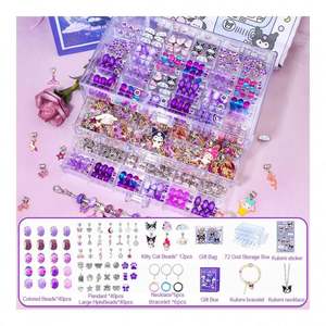 Premium <b>DIY</b> Charm Bracelet Making <b>Kit</b> for Kids with Colorful Beads and Fashion Charms Stainless Steel Jewelry Craft Set - Product Image 2