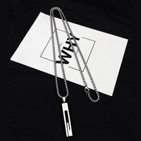 Petit pendentif carré tridimensionnel simple et sans décoloration, collier d'été, accessoires de rue hip-hop en gros
